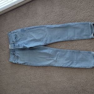 Agolde, Nico, light blue wash, high rise, button fly, slim leg Sz 25 jeans